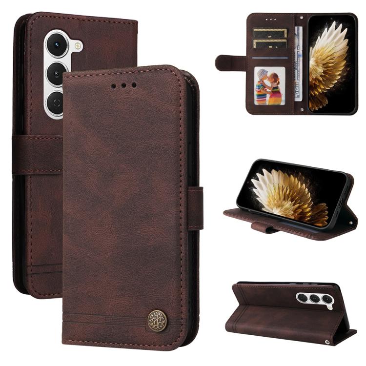 Skin Feel Life Tree Metal Button Leather Phone Case, For Tecno Spark 40 5G / Spark Go 5G 2025, For Tecno Spark 40C, For Tecno Pova 7 Pro 5G, For Tecno Pova 7 5G, For Tecno Spark 40 Pro+ 4G, For Tecno Spark 40 Pro  4G, For Tecno Spark 40 4G             ...