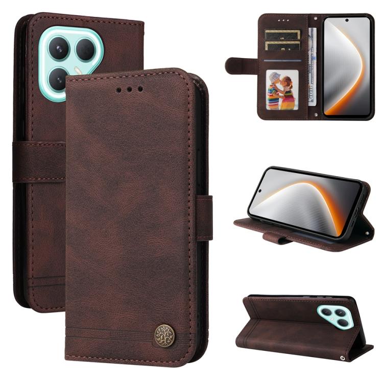 Skin Feel Life Tree Metal Button Leather Phone Case, For Tecno Spark 40 5G / Spark Go 5G 2025, For Tecno Spark 40C, For Tecno Pova 7 Pro 5G, For Tecno Pova 7 5G, For Tecno Spark 40 Pro+ 4G, For Tecno Spark 40 Pro  4G, For Tecno Spark 40 4G             ...