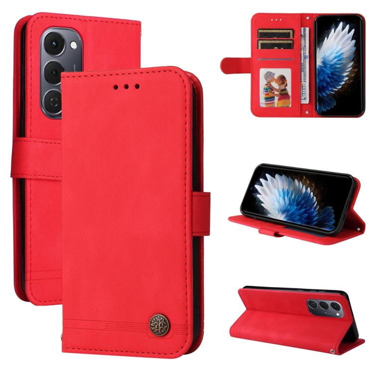 Skin Feel Life Tree Metal Button Leather Phone Case, For Tecno Spark 40 5G / Spark Go 5G 2025, For Tecno Spark 40C, For Tecno Pova 7 Pro 5G, For Tecno Pova 7 5G, For Tecno Spark 40 Pro+ 4G, For Tecno Spark 40 Pro  4G, For Tecno Spark 40 4G             ...