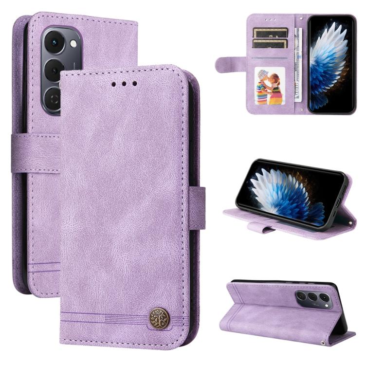 Skin Feel Life Tree Metal Button Leather Phone Case, For Tecno Spark 40 5G / Spark Go 5G 2025, For Tecno Spark 40C, For Tecno Pova 7 Pro 5G, For Tecno Pova 7 5G, For Tecno Spark 40 Pro+ 4G, For Tecno Spark 40 Pro  4G, For Tecno Spark 40 4G             ...