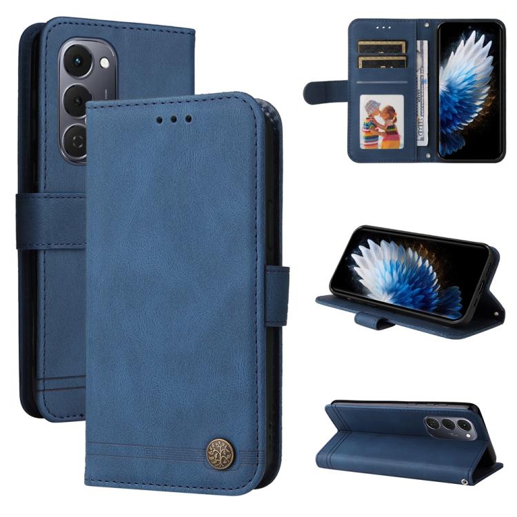Skin Feel Life Tree Metal Button Leather Phone Case, For Tecno Spark 40 5G / Spark Go 5G 2025, For Tecno Spark 40C, For Tecno Pova 7 Pro 5G, For Tecno Pova 7 5G, For Tecno Spark 40 Pro+ 4G, For Tecno Spark 40 Pro  4G, For Tecno Spark 40 4G             ...