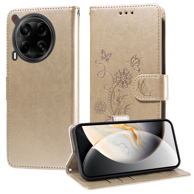 Embossed Butterfly Flowers Leather Phone Case, For Tecno Spark 40 5G / Spark Go 5G 2025, For Tecno Spark 40C, For Tecno Pova 7 Pro 5G, For Tecno Pova 7 5G, For Tecno Spark 40 Pro+ 4G, For Tecno Spark 40 Pro  4G, For Tecno Spark 40 4G                   ...