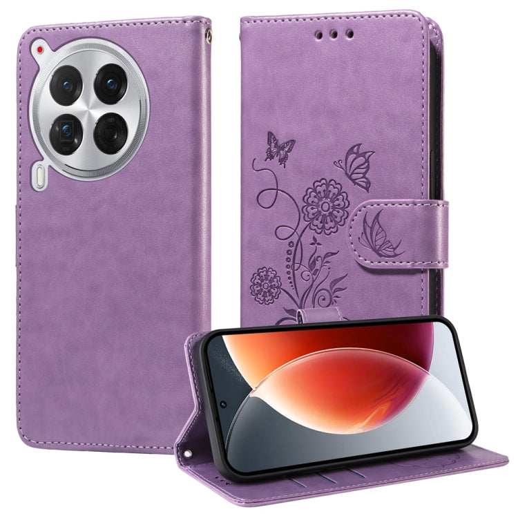 Embossed Butterfly Flowers Leather Phone Case, For Tecno Spark 40 5G / Spark Go 5G 2025, For Tecno Spark 40C, For Tecno Pova 7 Pro 5G, For Tecno Pova 7 5G, For Tecno Spark 40 Pro+ 4G, For Tecno Spark 40 Pro  4G, For Tecno Spark 40 4G                   ...