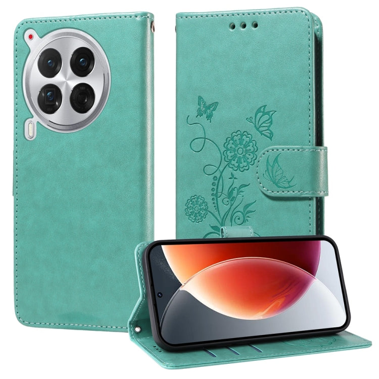 Embossed Butterfly Flowers Leather Phone Case, For Tecno Spark 40 5G / Spark Go 5G 2025, For Tecno Spark 40C, For Tecno Pova 7 Pro 5G, For Tecno Pova 7 5G, For Tecno Spark 40 Pro+ 4G, For Tecno Spark 40 Pro  4G, For Tecno Spark 40 4G                   ...