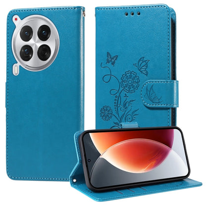 Embossed Butterfly Flowers Leather Phone Case, For Tecno Spark 40 5G / Spark Go 5G 2025, For Tecno Spark 40C, For Tecno Pova 7 Pro 5G, For Tecno Pova 7 5G, For Tecno Spark 40 Pro+ 4G, For Tecno Spark 40 Pro  4G, For Tecno Spark 40 4G                   ...