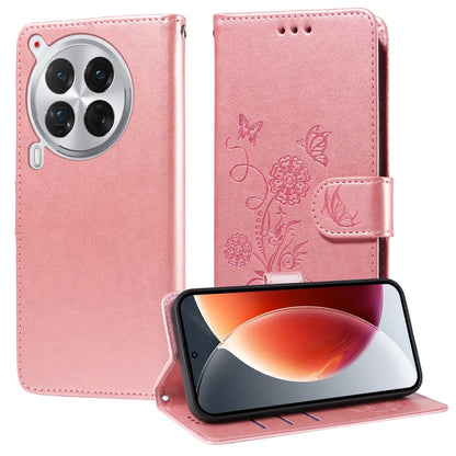 Embossed Butterfly Flowers Leather Phone Case, For Tecno Spark 40 5G / Spark Go 5G 2025, For Tecno Spark 40C, For Tecno Pova 7 Pro 5G, For Tecno Pova 7 5G, For Tecno Spark 40 Pro+ 4G, For Tecno Spark 40 Pro  4G, For Tecno Spark 40 4G                   ...