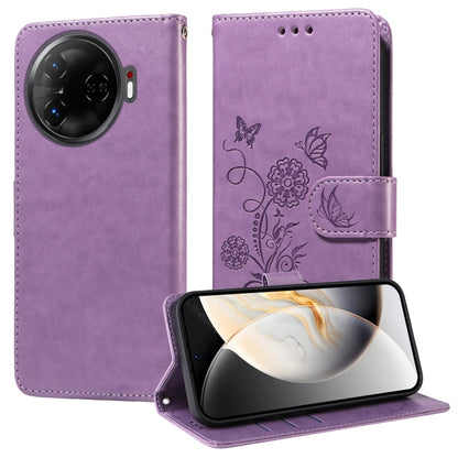 Embossed Butterfly Flowers Leather Phone Case, For Tecno Spark 40 5G / Spark Go 5G 2025, For Tecno Spark 40C, For Tecno Pova 7 Pro 5G, For Tecno Pova 7 5G, For Tecno Spark 40 Pro+ 4G, For Tecno Spark 40 Pro  4G, For Tecno Spark 40 4G                   ...
