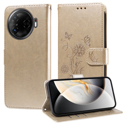 Embossed Butterfly Flowers Leather Phone Case, For Tecno Spark 40 5G / Spark Go 5G 2025, For Tecno Spark 40C, For Tecno Pova 7 Pro 5G, For Tecno Pova 7 5G, For Tecno Spark 40 Pro+ 4G, For Tecno Spark 40 Pro  4G, For Tecno Spark 40 4G                   ...