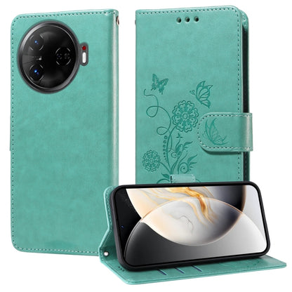 Embossed Butterfly Flowers Leather Phone Case, For Tecno Spark 40 5G / Spark Go 5G 2025, For Tecno Spark 40C, For Tecno Pova 7 Pro 5G, For Tecno Pova 7 5G, For Tecno Spark 40 Pro+ 4G, For Tecno Spark 40 Pro  4G, For Tecno Spark 40 4G                   ...