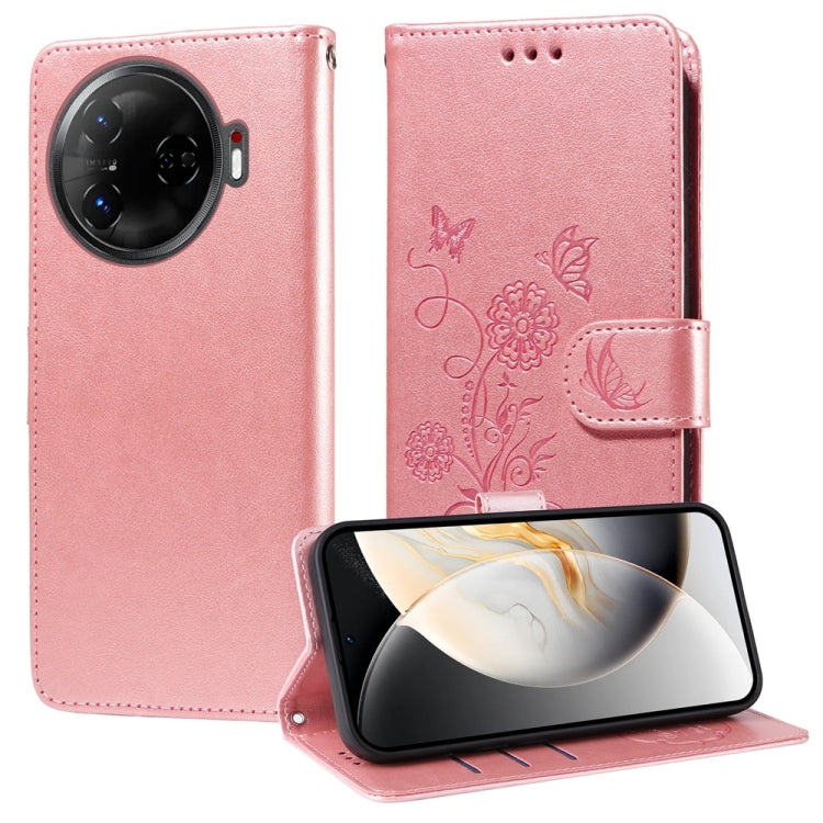 Embossed Butterfly Flowers Leather Phone Case, For Tecno Spark 40 5G / Spark Go 5G 2025, For Tecno Spark 40C, For Tecno Pova 7 Pro 5G, For Tecno Pova 7 5G, For Tecno Spark 40 Pro+ 4G, For Tecno Spark 40 Pro  4G, For Tecno Spark 40 4G                   ...
