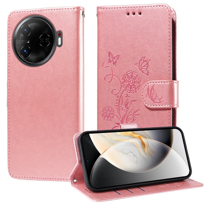 Embossed Butterfly Flowers Leather Phone Case, For Tecno Spark 40 5G / Spark Go 5G 2025, For Tecno Spark 40C, For Tecno Pova 7 Pro 5G, For Tecno Pova 7 5G, For Tecno Spark 40 Pro+ 4G, For Tecno Spark 40 Pro  4G, For Tecno Spark 40 4G                   ...