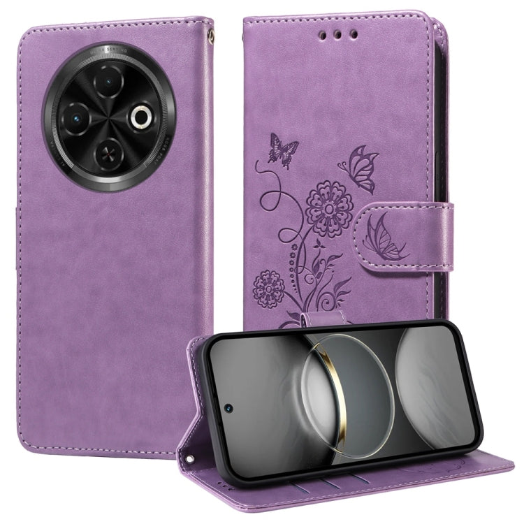 Embossed Butterfly Flowers Leather Phone Case, For Tecno Spark 40 5G / Spark Go 5G 2025, For Tecno Spark 40C, For Tecno Pova 7 Pro 5G, For Tecno Pova 7 5G, For Tecno Spark 40 Pro+ 4G, For Tecno Spark 40 Pro  4G, For Tecno Spark 40 4G                   ...