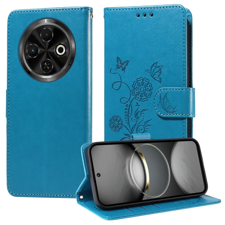 Embossed Butterfly Flowers Leather Phone Case, For Tecno Spark 40 5G / Spark Go 5G 2025, For Tecno Spark 40C, For Tecno Pova 7 Pro 5G, For Tecno Pova 7 5G, For Tecno Spark 40 Pro+ 4G, For Tecno Spark 40 Pro  4G, For Tecno Spark 40 4G                   ...