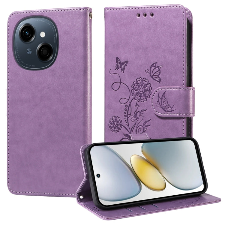 Embossed Butterfly Flowers Leather Phone Case, For Tecno Spark 40 5G / Spark Go 5G 2025, For Tecno Spark 40C, For Tecno Pova 7 Pro 5G, For Tecno Pova 7 5G, For Tecno Spark 40 Pro+ 4G, For Tecno Spark 40 Pro  4G, For Tecno Spark 40 4G                   ...