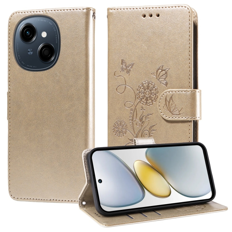 Embossed Butterfly Flowers Leather Phone Case, For Tecno Spark 40 5G / Spark Go 5G 2025, For Tecno Spark 40C, For Tecno Pova 7 Pro 5G, For Tecno Pova 7 5G, For Tecno Spark 40 Pro+ 4G, For Tecno Spark 40 Pro  4G, For Tecno Spark 40 4G                   ...