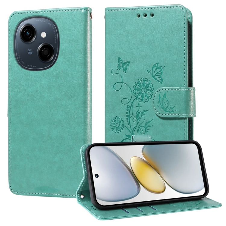 Embossed Butterfly Flowers Leather Phone Case, For Tecno Spark 40 5G / Spark Go 5G 2025, For Tecno Spark 40C, For Tecno Pova 7 Pro 5G, For Tecno Pova 7 5G, For Tecno Spark 40 Pro+ 4G, For Tecno Spark 40 Pro  4G, For Tecno Spark 40 4G                   ...