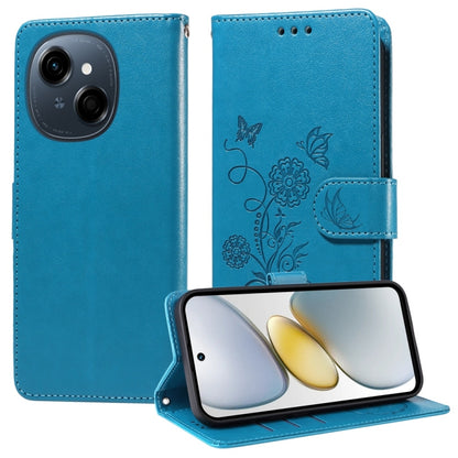 Embossed Butterfly Flowers Leather Phone Case, For Tecno Spark 40 5G / Spark Go 5G 2025, For Tecno Spark 40C, For Tecno Pova 7 Pro 5G, For Tecno Pova 7 5G, For Tecno Spark 40 Pro+ 4G, For Tecno Spark 40 Pro  4G, For Tecno Spark 40 4G                   ...