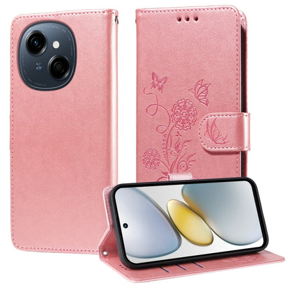 Embossed Butterfly Flowers Leather Phone Case, For Tecno Spark 40 5G / Spark Go 5G 2025, For Tecno Spark 40C, For Tecno Pova 7 Pro 5G, For Tecno Pova 7 5G, For Tecno Spark 40 Pro+ 4G, For Tecno Spark 40 Pro  4G, For Tecno Spark 40 4G                   ...