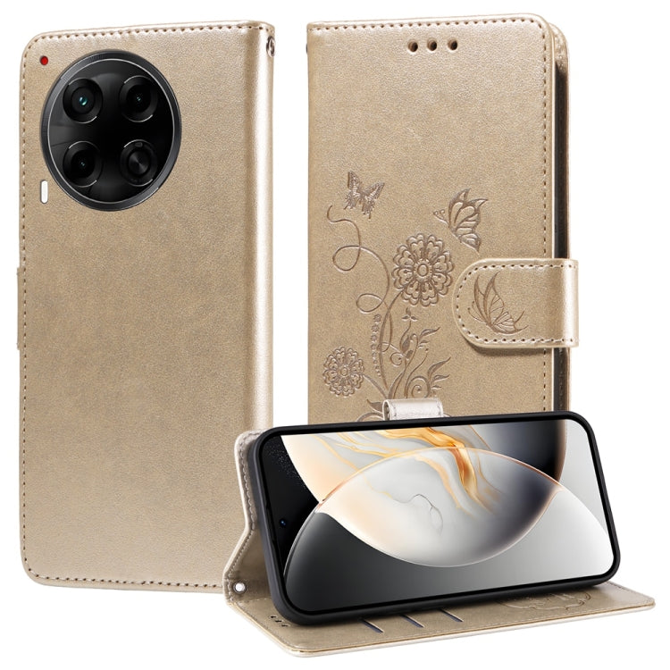 Embossed Butterfly Flowers Leather Phone Case, For Tecno Spark 40 5G / Spark Go 5G 2025, For Tecno Spark 40C, For Tecno Pova 7 Pro 5G, For Tecno Pova 7 5G, For Tecno Spark 40 Pro+ 4G, For Tecno Spark 40 Pro  4G, For Tecno Spark 40 4G                   ...