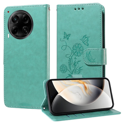 Embossed Butterfly Flowers Leather Phone Case, For Tecno Spark 40 5G / Spark Go 5G 2025, For Tecno Spark 40C, For Tecno Pova 7 Pro 5G, For Tecno Pova 7 5G, For Tecno Spark 40 Pro+ 4G, For Tecno Spark 40 Pro  4G, For Tecno Spark 40 4G                   ...