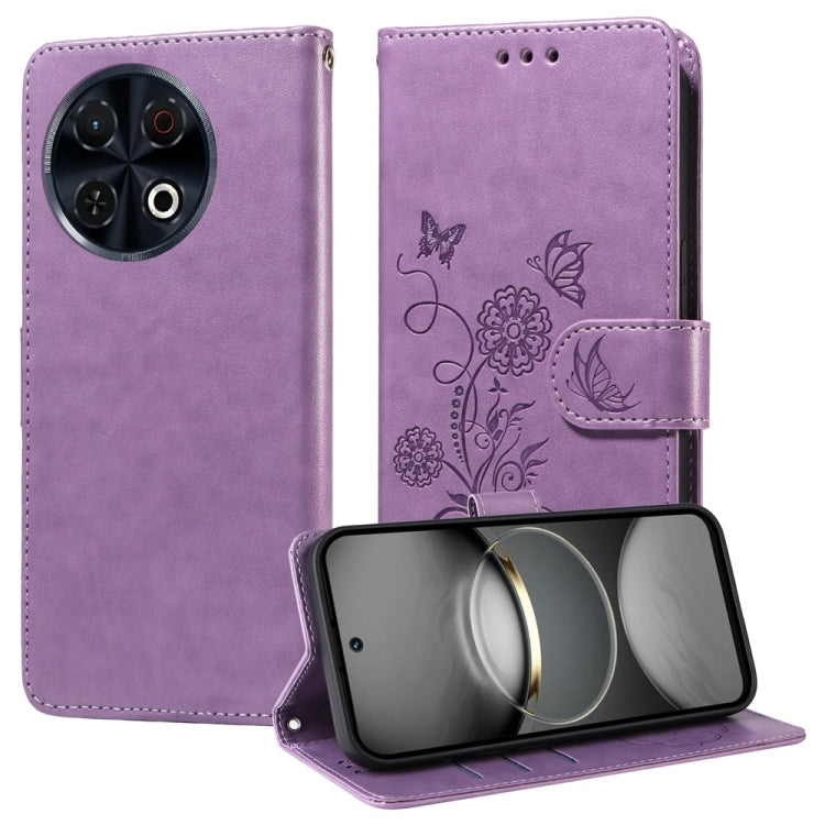 Embossed Butterfly Flowers Leather Phone Case, For Tecno Spark 40 5G / Spark Go 5G 2025, For Tecno Spark 40C, For Tecno Pova 7 Pro 5G, For Tecno Pova 7 5G, For Tecno Spark 40 Pro+ 4G, For Tecno Spark 40 Pro  4G, For Tecno Spark 40 4G                   ...