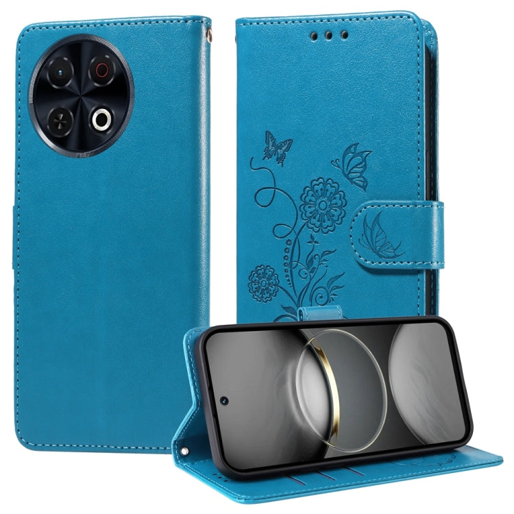 Embossed Butterfly Flowers Leather Phone Case, For Tecno Spark 40 5G / Spark Go 5G 2025, For Tecno Spark 40C, For Tecno Pova 7 Pro 5G, For Tecno Pova 7 5G, For Tecno Spark 40 Pro+ 4G, For Tecno Spark 40 Pro  4G, For Tecno Spark 40 4G                   ...