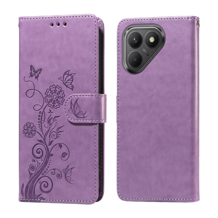 Embossed Butterfly Flowers Leather Phone Case, For Tecno Spark 40 5G / Spark Go 5G 2025, For Tecno Spark 40C, For Tecno Pova 7 Pro 5G, For Tecno Pova 7 5G, For Tecno Spark 40 Pro+ 4G, For Tecno Spark 40 Pro  4G, For Tecno Spark 40 4G                   ...