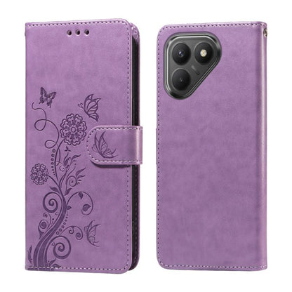 Embossed Butterfly Flowers Leather Phone Case, For Tecno Spark 40 5G / Spark Go 5G 2025, For Tecno Spark 40C, For Tecno Pova 7 Pro 5G, For Tecno Pova 7 5G, For Tecno Spark 40 Pro+ 4G, For Tecno Spark 40 Pro  4G, For Tecno Spark 40 4G                   ...