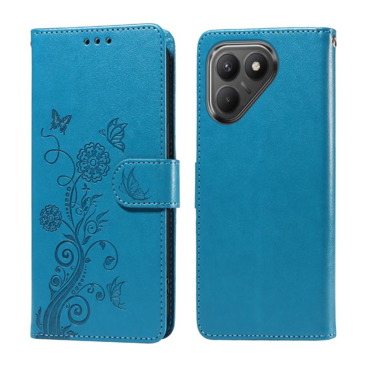 Embossed Butterfly Flowers Leather Phone Case, For Tecno Spark 40 5G / Spark Go 5G 2025, For Tecno Spark 40C, For Tecno Pova 7 Pro 5G, For Tecno Pova 7 5G, For Tecno Spark 40 Pro+ 4G, For Tecno Spark 40 Pro  4G, For Tecno Spark 40 4G                   ...