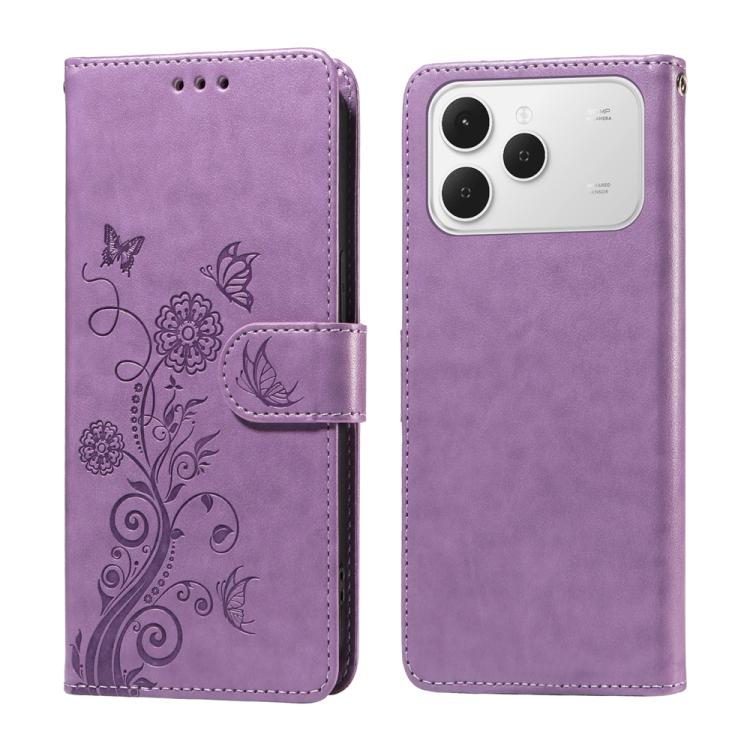 Embossed Butterfly Flowers Leather Phone Case, For Tecno Spark 40 5G / Spark Go 5G 2025, For Tecno Spark 40C, For Tecno Pova 7 Pro 5G, For Tecno Pova 7 5G, For Tecno Spark 40 Pro+ 4G, For Tecno Spark 40 Pro  4G, For Tecno Spark 40 4G                   ...