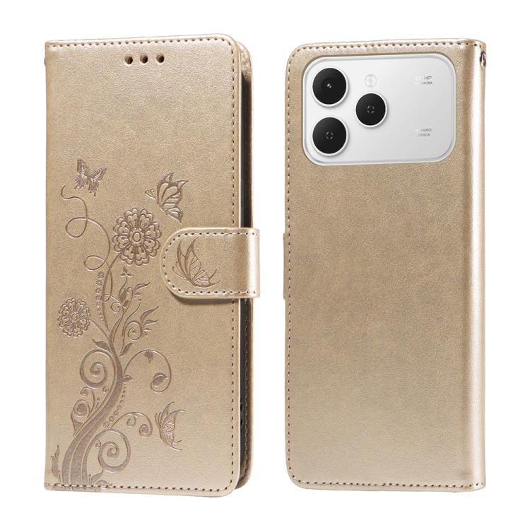 Embossed Butterfly Flowers Leather Phone Case, For Tecno Spark 40 5G / Spark Go 5G 2025, For Tecno Spark 40C, For Tecno Pova 7 Pro 5G, For Tecno Pova 7 5G, For Tecno Spark 40 Pro+ 4G, For Tecno Spark 40 Pro  4G, For Tecno Spark 40 4G                   ...