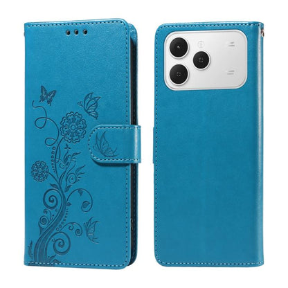 Embossed Butterfly Flowers Leather Phone Case, For Tecno Spark 40 5G / Spark Go 5G 2025, For Tecno Spark 40C, For Tecno Pova 7 Pro 5G, For Tecno Pova 7 5G, For Tecno Spark 40 Pro+ 4G, For Tecno Spark 40 Pro  4G, For Tecno Spark 40 4G                   ...