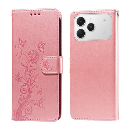 Embossed Butterfly Flowers Leather Phone Case, For Tecno Spark 40 5G / Spark Go 5G 2025, For Tecno Spark 40C, For Tecno Pova 7 Pro 5G, For Tecno Pova 7 5G, For Tecno Spark 40 Pro+ 4G, For Tecno Spark 40 Pro  4G, For Tecno Spark 40 4G                   ...