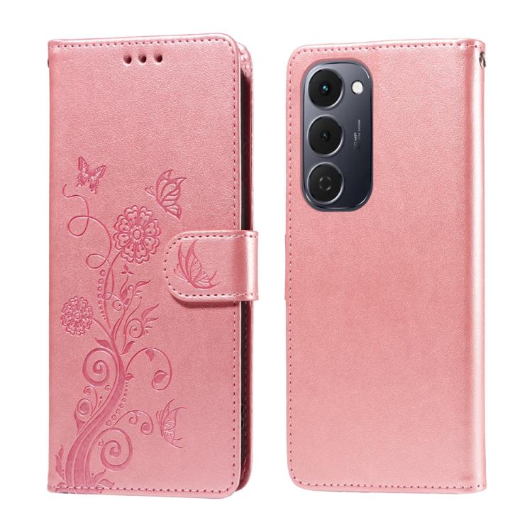 Embossed Butterfly Flowers Leather Phone Case, For Tecno Spark 40 5G / Spark Go 5G 2025, For Tecno Spark 40C, For Tecno Pova 7 Pro 5G, For Tecno Pova 7 5G, For Tecno Spark 40 Pro+ 4G, For Tecno Spark 40 Pro  4G, For Tecno Spark 40 4G                   ...