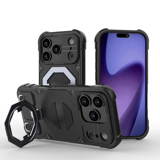 Camera Shield Armor MagSafe Holder Phone Case with Strap, For iPhone 18 Pro / 17 Pro, For iPhone 18 Pro Max / 17 Pro Max, For iPhone 17, For iPhone 17 Air, For iPhone 16 Pro Max, For iPhone 16 Pro, For iPhone 16 Plus, For iPhone 16, For iPhone 15 Pro M...