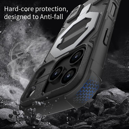 Camera Shield Armor MagSafe Holder Phone Case with Strap, For iPhone 18 Pro / 17 Pro, For iPhone 18 Pro Max / 17 Pro Max, For iPhone 17, For iPhone 17 Air, For iPhone 16 Pro Max, For iPhone 16 Pro, For iPhone 16 Plus, For iPhone 16, For iPhone 15 Pro M...