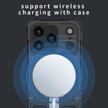 Camera Shield Armor MagSafe Holder Phone Case with Strap, For iPhone 18 Pro / 17 Pro, For iPhone 18 Pro Max / 17 Pro Max, For iPhone 17, For iPhone 17 Air, For iPhone 16 Pro Max, For iPhone 16 Pro, For iPhone 16 Plus, For iPhone 16, For iPhone 15 Pro M...
