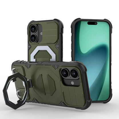 Camera Shield Armor MagSafe Holder Phone Case with Strap, For iPhone 18 Pro / 17 Pro, For iPhone 18 Pro Max / 17 Pro Max, For iPhone 17, For iPhone 17 Air, For iPhone 16 Pro Max, For iPhone 16 Pro, For iPhone 16 Plus, For iPhone 16, For iPhone 15 Pro M...