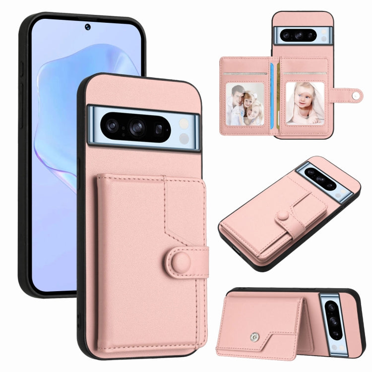 Button Card Bag RFID Anti-theft Phone Case, For Google Pixel 10 Pro XL, For Google Pixel 10 / 10 Pro, For Google Pixel 9 Pro, For Google Pixel 9, For Google Pixel 8a, For Google Pixel 8 Pro, For Google Pixel 8