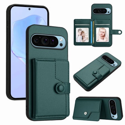 Button Card Bag RFID Anti-theft Phone Case, For Google Pixel 10 Pro XL, For Google Pixel 10 / 10 Pro, For Google Pixel 9 Pro, For Google Pixel 9, For Google Pixel 8a, For Google Pixel 8 Pro, For Google Pixel 8