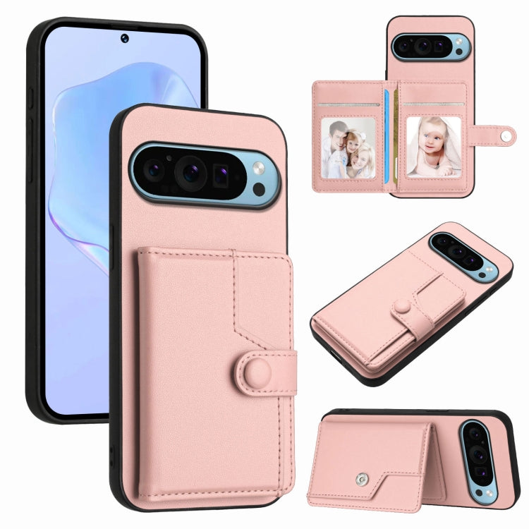 Button Card Bag RFID Anti-theft Phone Case, For Google Pixel 10 Pro XL, For Google Pixel 10 / 10 Pro, For Google Pixel 9 Pro, For Google Pixel 9, For Google Pixel 8a, For Google Pixel 8 Pro, For Google Pixel 8