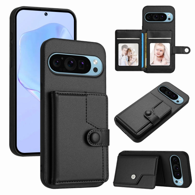 Button Card Bag RFID Anti-theft Phone Case, For Google Pixel 10 Pro XL, For Google Pixel 10 / 10 Pro, For Google Pixel 9 Pro, For Google Pixel 9, For Google Pixel 8a, For Google Pixel 8 Pro, For Google Pixel 8