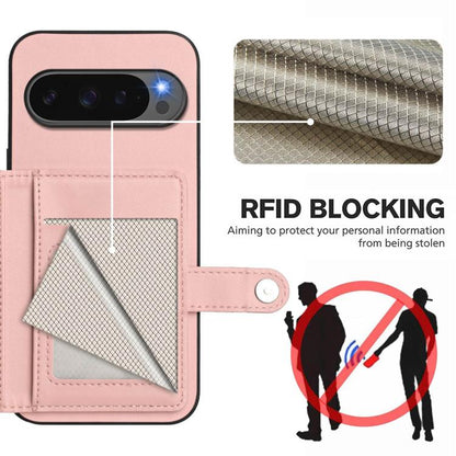 Button Card Bag RFID Anti-theft Phone Case, For Google Pixel 10 Pro XL, For Google Pixel 10 / 10 Pro, For Google Pixel 9 Pro, For Google Pixel 9, For Google Pixel 8a, For Google Pixel 8 Pro, For Google Pixel 8