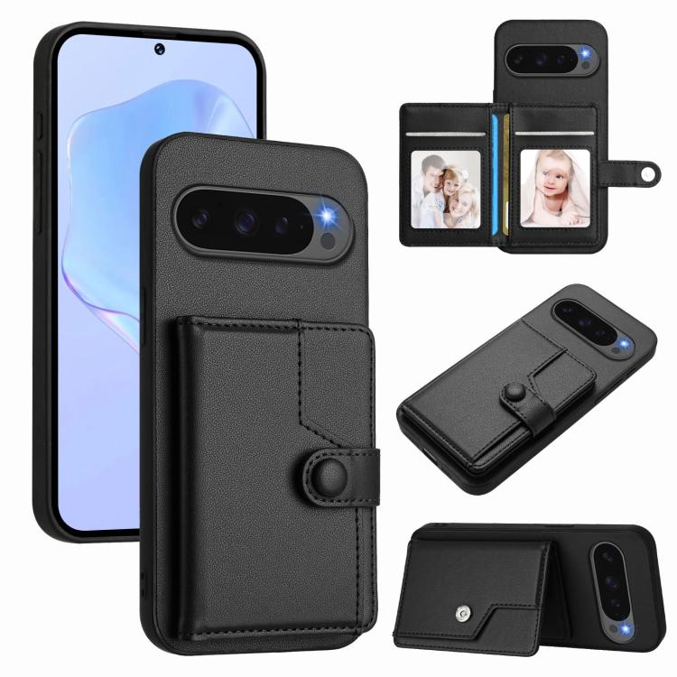 Button Card Bag RFID Anti-theft Phone Case, For Google Pixel 10 Pro XL, For Google Pixel 10 / 10 Pro, For Google Pixel 9 Pro, For Google Pixel 9, For Google Pixel 8a, For Google Pixel 8 Pro, For Google Pixel 8