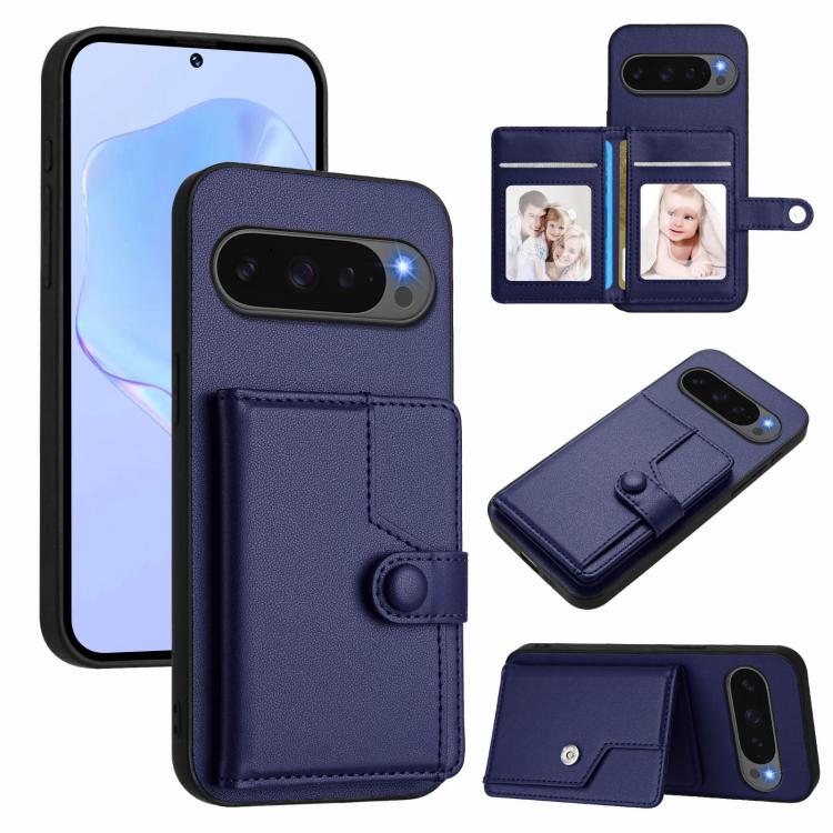 Button Card Bag RFID Anti-theft Phone Case, For Google Pixel 10 Pro XL, For Google Pixel 10 / 10 Pro, For Google Pixel 9 Pro, For Google Pixel 9, For Google Pixel 8a, For Google Pixel 8 Pro, For Google Pixel 8