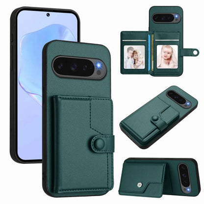 Button Card Bag RFID Anti-theft Phone Case, For Google Pixel 10 Pro XL, For Google Pixel 10 / 10 Pro, For Google Pixel 9 Pro, For Google Pixel 9, For Google Pixel 8a, For Google Pixel 8 Pro, For Google Pixel 8