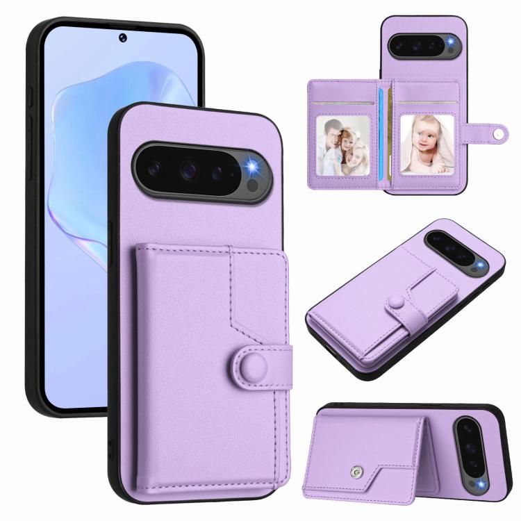 Button Card Bag RFID Anti-theft Phone Case, For Google Pixel 10 Pro XL, For Google Pixel 10 / 10 Pro, For Google Pixel 9 Pro, For Google Pixel 9, For Google Pixel 8a, For Google Pixel 8 Pro, For Google Pixel 8