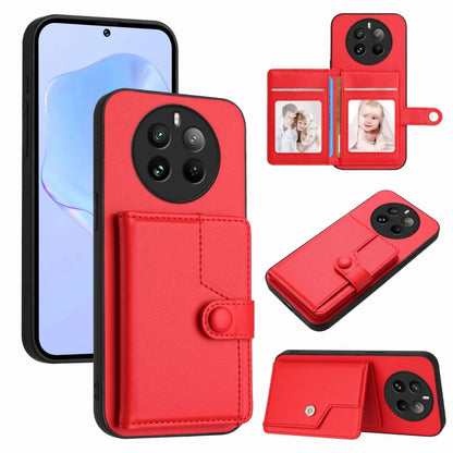 Button Card Bag RFID Anti-theft Phone Case, For Realme 14, For Realme 14 Pro+, For Realme 14 Pro, For Realme 13 Pro / 13 Pro+ 5G, For Realme GT Neo6 SE, For Realme 12 Pro+ / 12 Pro, For Realme 12+ 5G / P1 5G