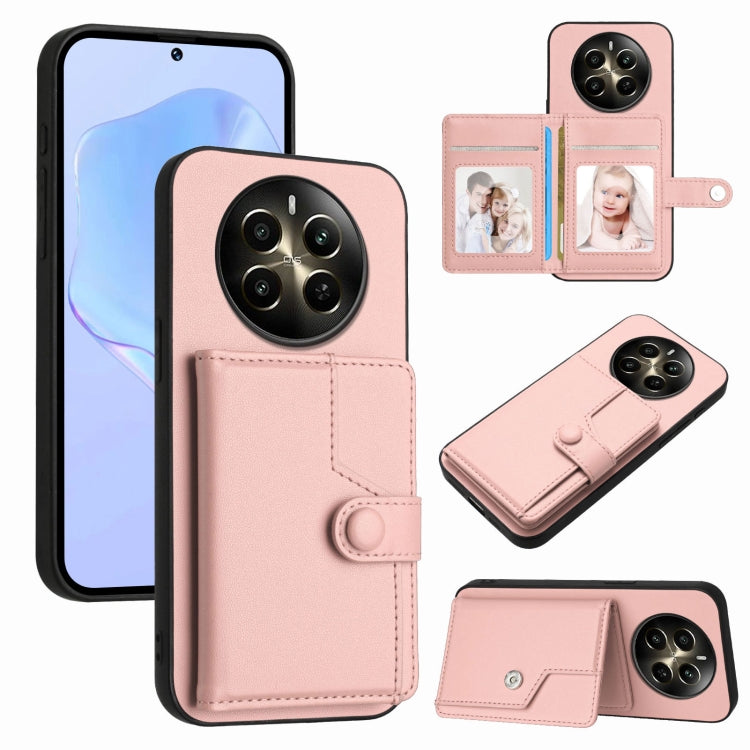 Button Card Bag RFID Anti-theft Phone Case, For Realme 14, For Realme 14 Pro+, For Realme 14 Pro, For Realme 13 Pro / 13 Pro+ 5G, For Realme GT Neo6 SE, For Realme 12 Pro+ / 12 Pro, For Realme 12+ 5G / P1 5G