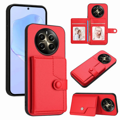 Button Card Bag RFID Anti-theft Phone Case, For Realme 14, For Realme 14 Pro+, For Realme 14 Pro, For Realme 13 Pro / 13 Pro+ 5G, For Realme GT Neo6 SE, For Realme 12 Pro+ / 12 Pro, For Realme 12+ 5G / P1 5G